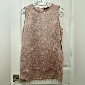 Zara | NWT Pink Sleeveless Fuzzy Top, S